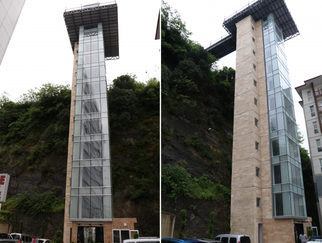 Karadeniz'de iki mahalle arasına 50 metrelik asansör